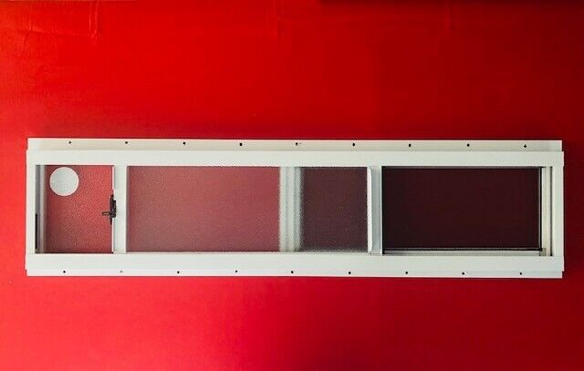 Mobile Home Window. 36" x 8" White Aluminum Slider Obscured Glass