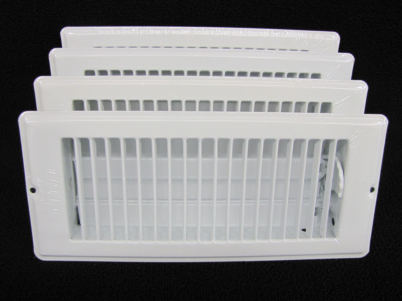 4" x 10". White Metal Floor Vent Register.  Lot of 4