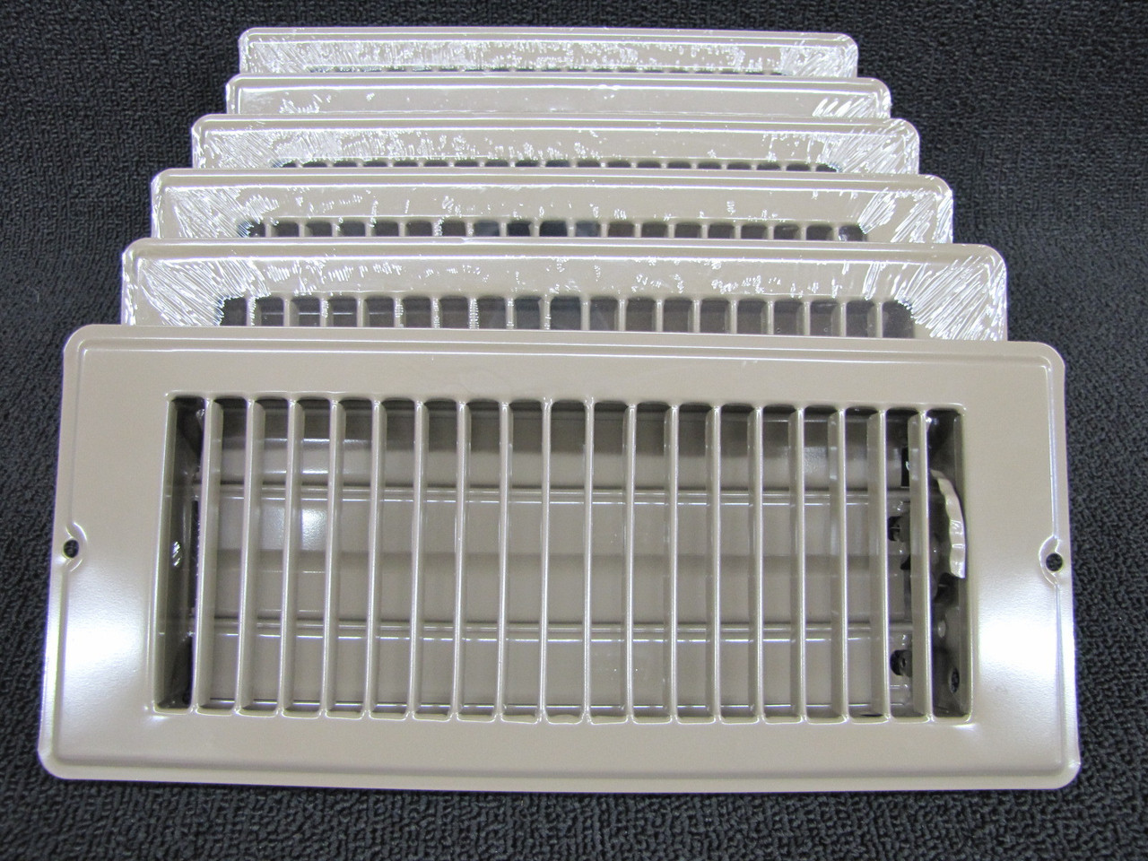 4" x 10" Brown Metal Floor Vent Register.  Lot of 6