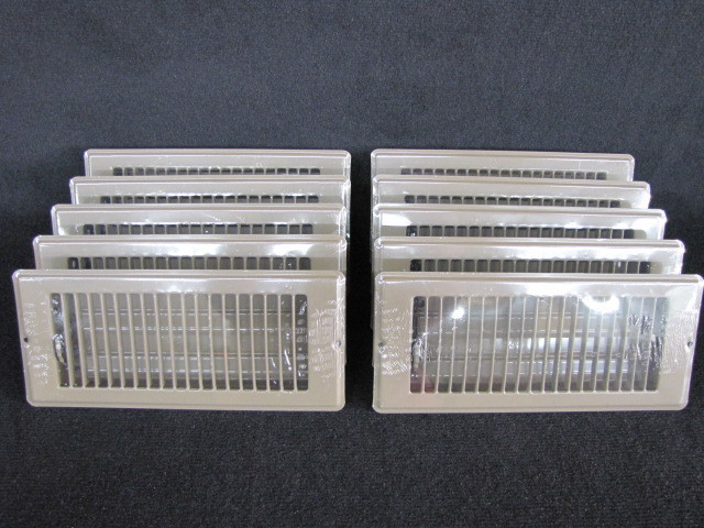 4" x 10" Brown Metal Floor Vent Register.  Lot of 10