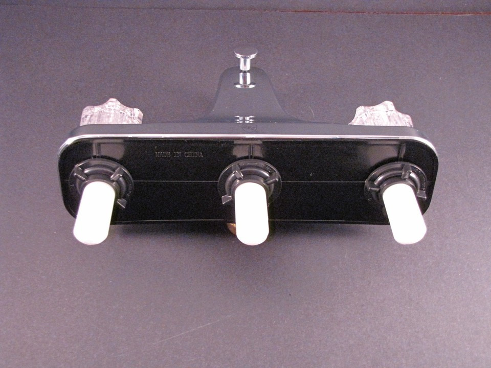 Mobile Home RV Tub/Shower Faucet. 2 Valve Diverter. Chrome. 8" on center valves