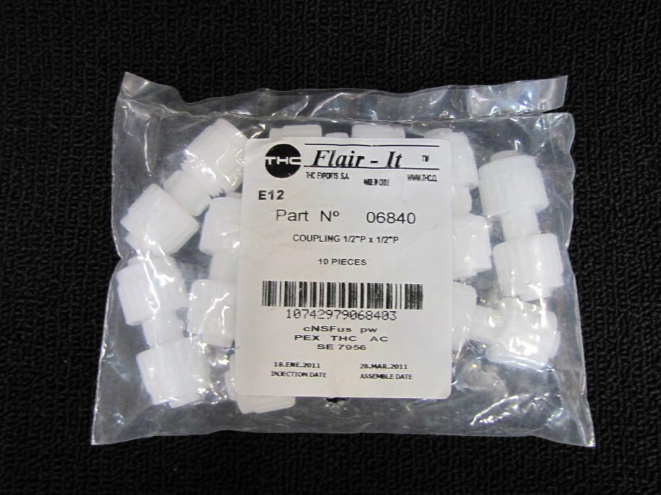 Flair It Fresh Water Coupling RV Marine Mobile Home Plumbing 1/2"x1/2" Use w/pex