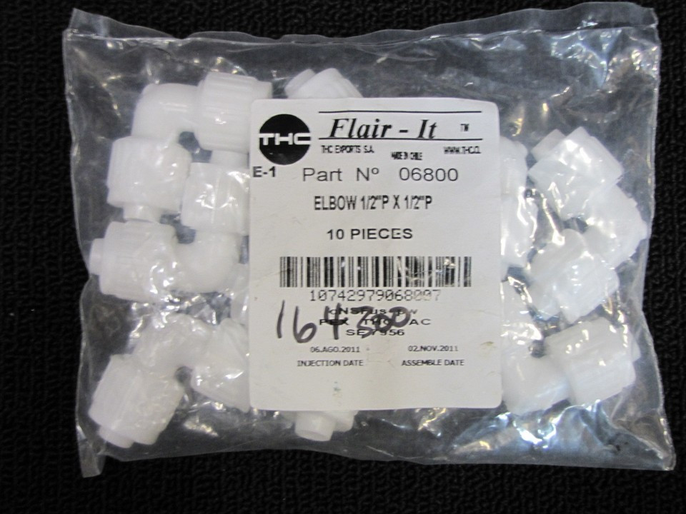 Flair It Fresh Water 90 degree elbow RV Marine Mobile Home Plumbing 1/2"x1/2"