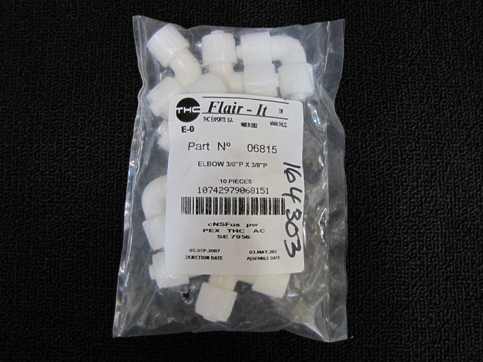 Flair It 90 degree elbow RV Marine Mobile Home Plumbing 3/8"x3/8" Use w pex