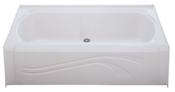 30" x 60" ABS Center Drain Tub & Surround "Package w/install kit" White