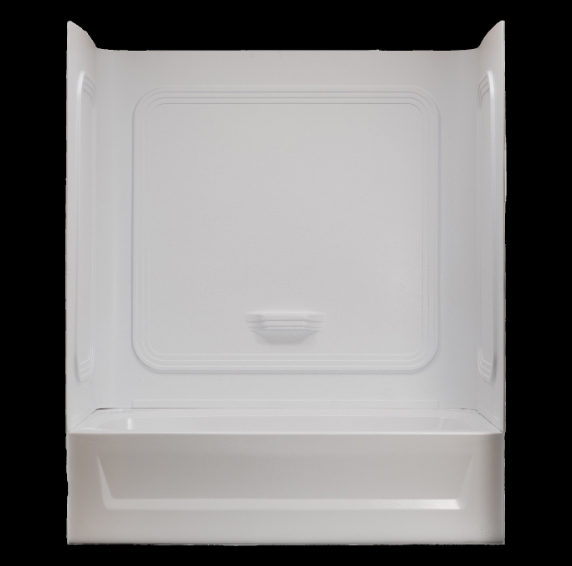 30" x 60" ABS Center Drain Tub & Surround "Package w/install kit" White