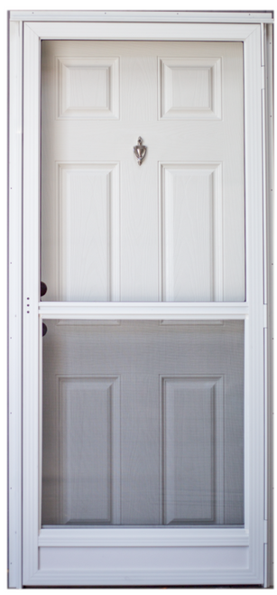 Combo Door 34"x76" Right Hand 4" Jamb 6-panel solid w/knocker/viewer