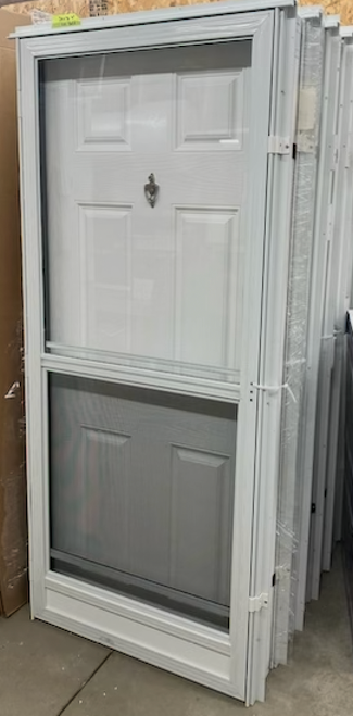 Combo Door 34"x76" Right Hand 4" Jamb 6-panel solid w/knocker/viewer