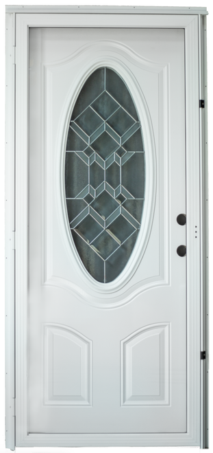 Combo Door 38"x80" Left Hand 6" Jamb Decorative Oval Window