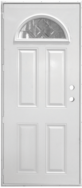 32x72 LH Out Swing Door Decorative Fan Window