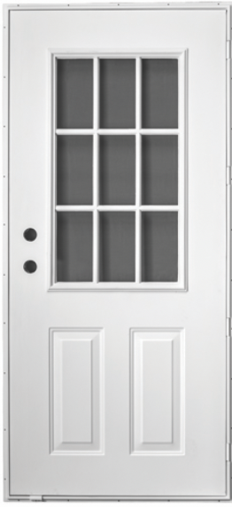 32x76 LH Out Swing Door 9-Lite Window