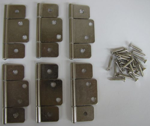 Extended leaf Interior Door Hinge, Package of 6 Non-mortise Stainless