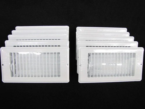 4" x 8". White Metal Floor Vent Register.  Lot of 10