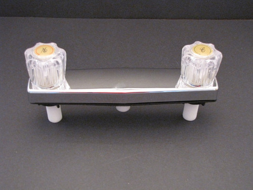 Mobile Home RV Shower Faucet. 2 Valve. Chrome. 8" on center valves