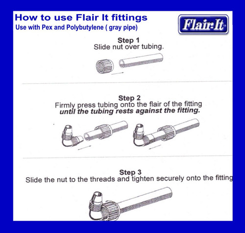 Flair It Fresh Water Coupling RV Marine Mobile Home Plumbing 3/8"X3/8" Use w/pex
