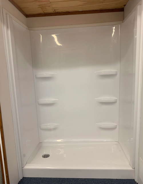 27" x 54" Fiberglass/Acrylis Shower Pan & Surround White