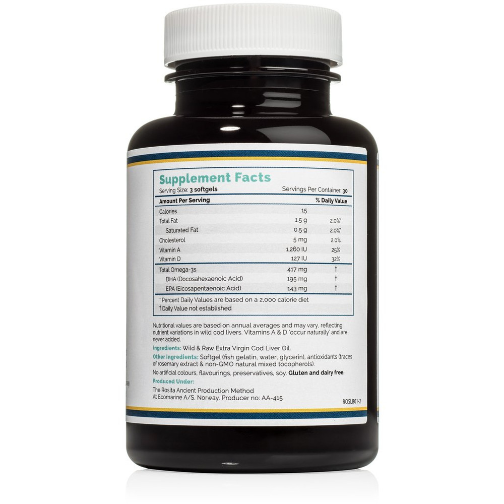 *Rosita Extra Virgin Cod Liver Oil 90 softgels GAPS Diet Australia