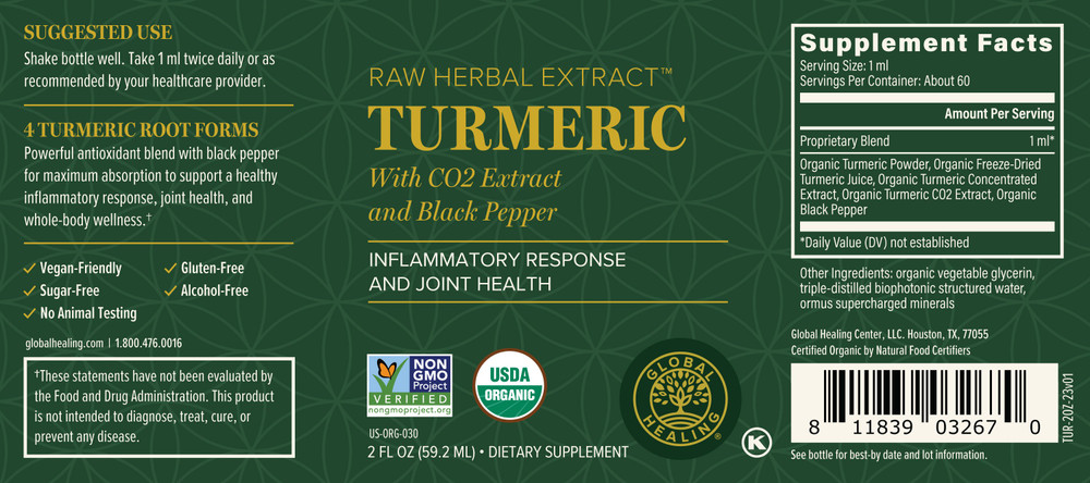 Turmeric with CO2 Extract and Black Pepper: 2fl oz ( 59.2mls) 