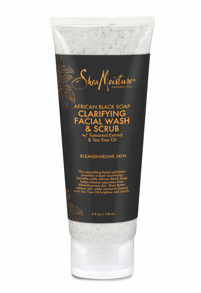 African Black Soap Clarifying Facial Wash & Scrub:118ml