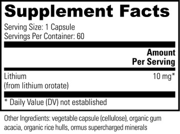 Lithium Orotate - 60 Capsules (Buy Bulk & Save)