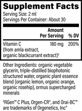  Liquid Vitamin C: 2 Fl oz (59.2 mls) 