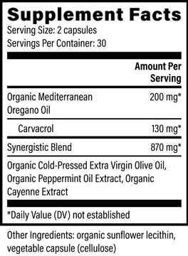 Oregano Oil 200mg: 60 Capsules