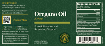 Oregano Oil 200mg: 60 Capsules