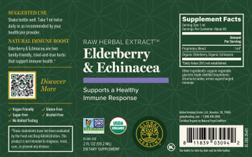 Elderberry and Echinacea: 2 fl oz(59.2mls) 