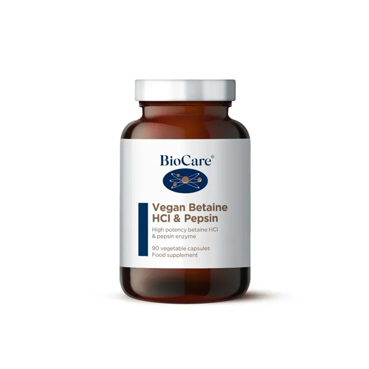 Vegan Betaine HCI & Pepsin: BioCare 90 capsules