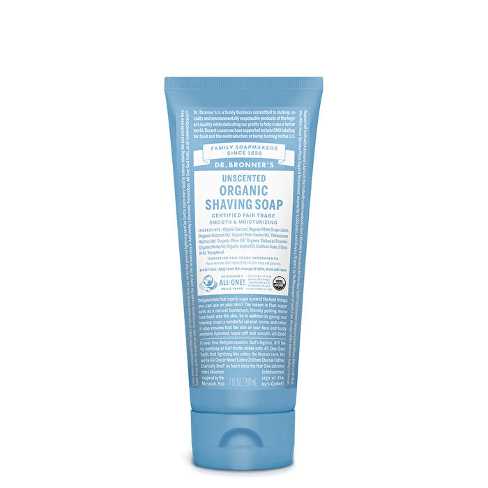 Dr Bronner's Unscented ORGANIC Shaving Soap: 207ml