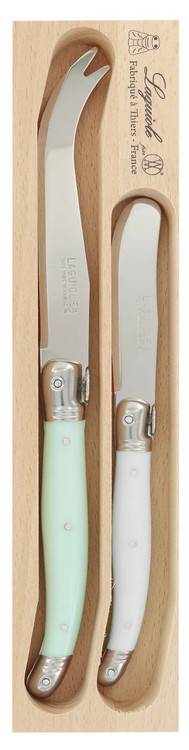 Debutant 2-Piece Cheese Knife Set: Mint & White