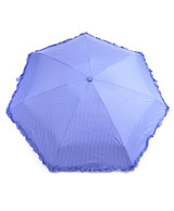 Polka-Dots Compact Solid Color Ruffled Trim Umbrella UC5331