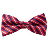 Men's United Stripes Red White Blue Banded Bow Tie