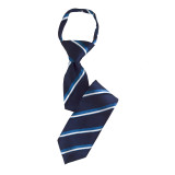 Boy's  Striped Navy/Blue/White Zipper Tie - MPWZ3303-BL14-17