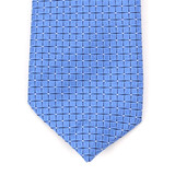 Boy's 17" Pindot Grid Blue Zipper Tie - MPWZ1740