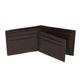 Bi-Fold Genuine Leather Brown Woven Wallet CLG786BR