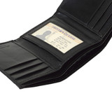 Tri-Fold Genuine Leather Black Wallet CCG96BK