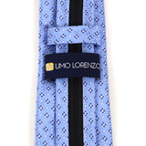 Boy's  Blue & White Geometric/Polka Dot  Zipper Tie 
