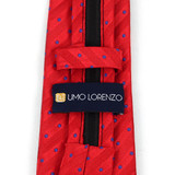 Boy's  Red & Blue Geometric/Polka Dot Zipper Tie 