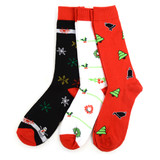 BG Womens Christmas Santa Claus Crew Socks 3PK