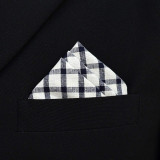 Boxed-Gifts 6pc Men's Black & Beige 100% Cotton Checkered Handkerchief