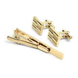 Golden Ropes Tie Bar and Cufflink Set