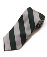 Gray & Green Silk Woven College Tie