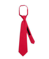 Umo Lorenzo Solid Style Boy's Polyester Zipper Neckties-Dark Red