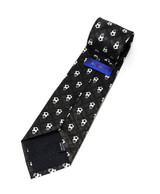 Parquet Men's Black Soccer Balls Sports Necktie Neck Tie Neckwear