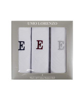 Umo Lorenzo Men's 3 PC. 100% Cotton Initial E Handkerchiefs