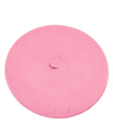 Lady's Pink Color Wool Solid Colors Beret WH4010