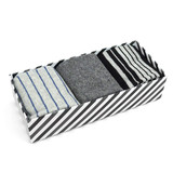 Men's Grey Multi Striped Dress Socks Gift Box Set 3 Pairs