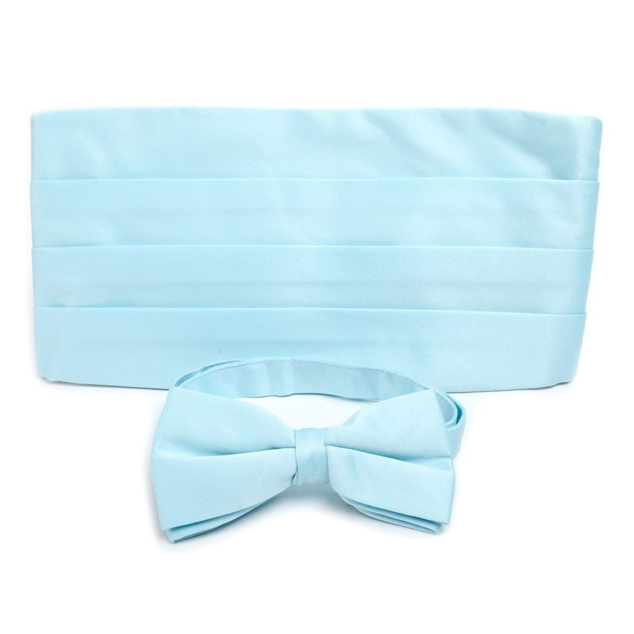 light blue satin bow tie