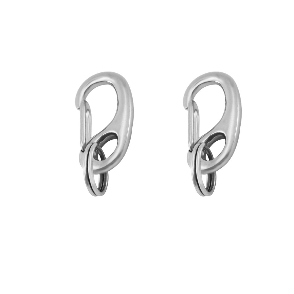 Pet ID Tag Quick Clip/Split-Load Hook Combo for Pet ID Tags- 1 Pair (2 pcs) of Standard Quick Clips - Entirely Surgical Stainless Steel